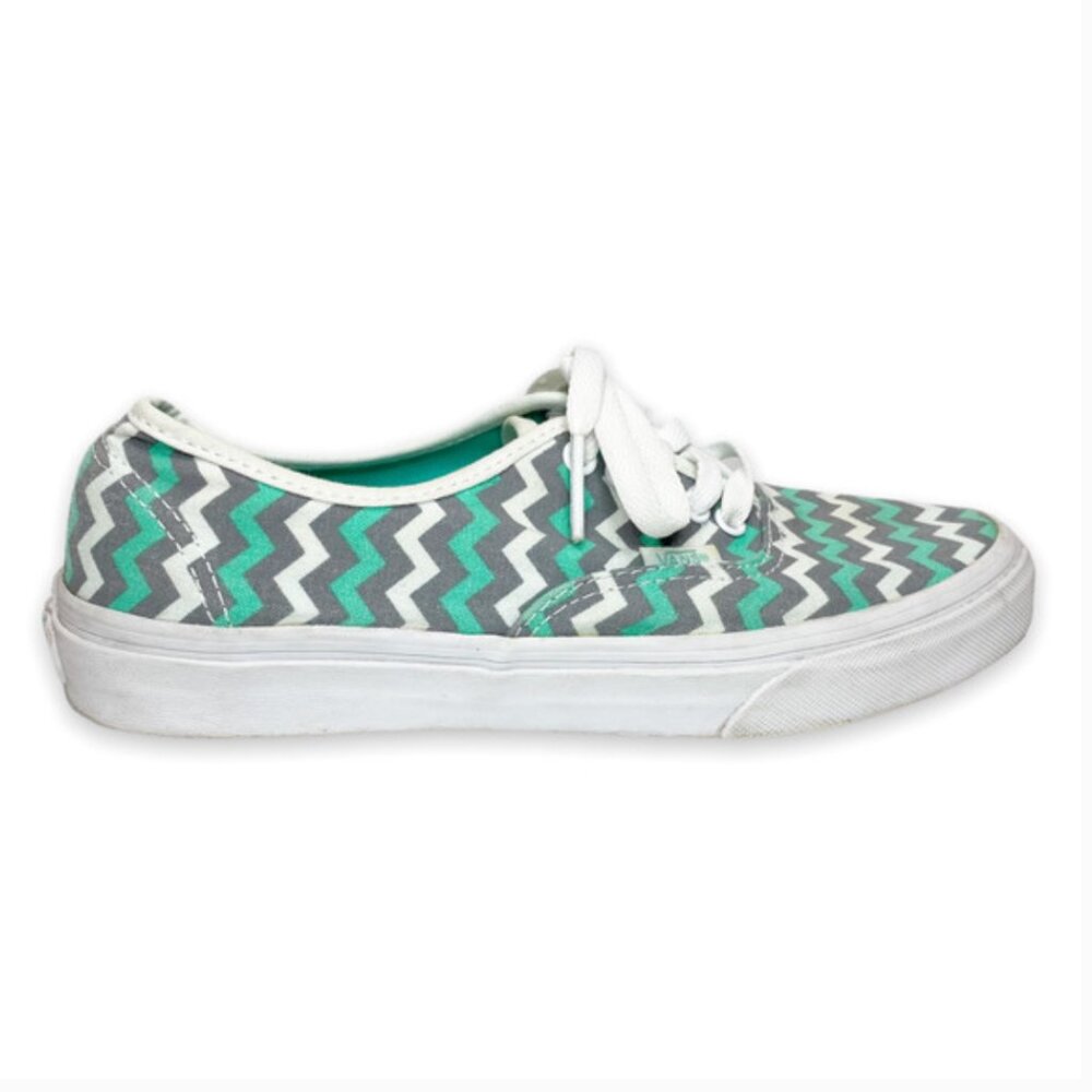Vans Chevron Teal Low Top Sneakers Size 9